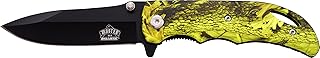 MASTER USA Scyzoryk z serii MU-A029, nóż żółty Camo Design, ostry nóż myśliwski, nóż outdoorowy 8,9 cm, nierdzewne ostrze, składany nóż do wędkowania / na kemping