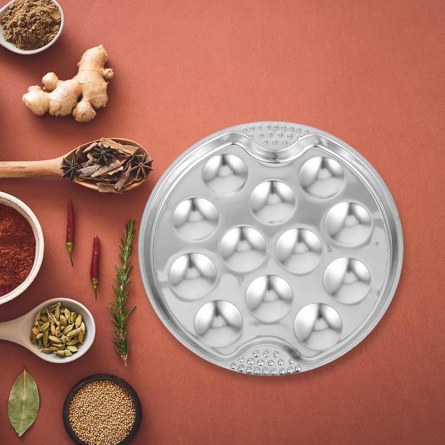 ARTIBETTER 2 Sets Stainless Steel Escargot Dish with Forks for Family Meals