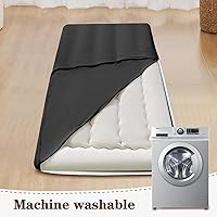 Vista 6 de Funda de colchón de futón japonés con cremallera, tamaño Queen, 82 pulgadas de largo x 62 pulgadas de ancho, plegable, lavable, color negro
