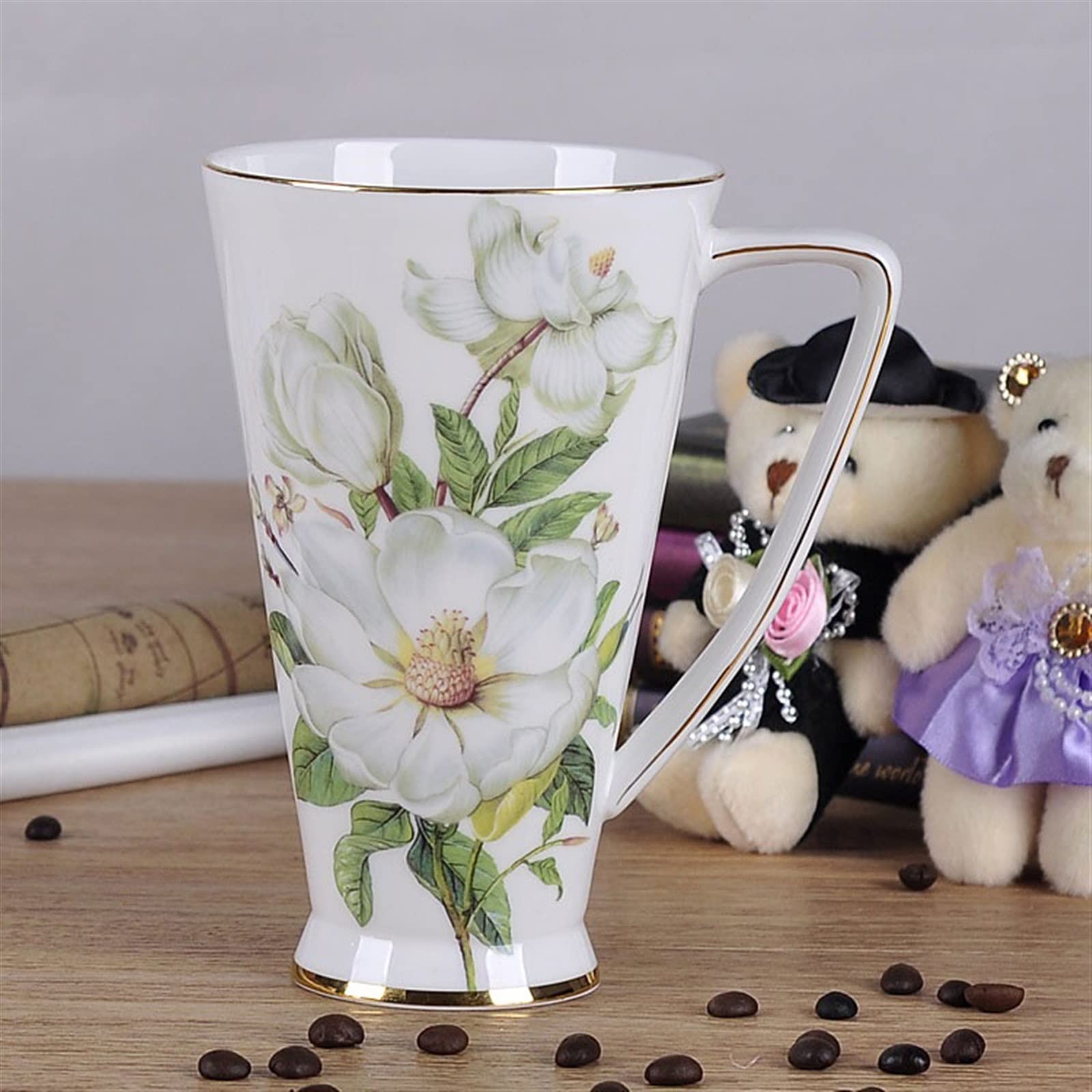Kubki seCeramic Kubki do kawy, Kubek ceramiczny 500 ml Kubek dużego kalibru Kreatywny Kubek z porcelany kostnej Kubek do mleka o dużej pojemności do domu i biura Porcelanowy kubek