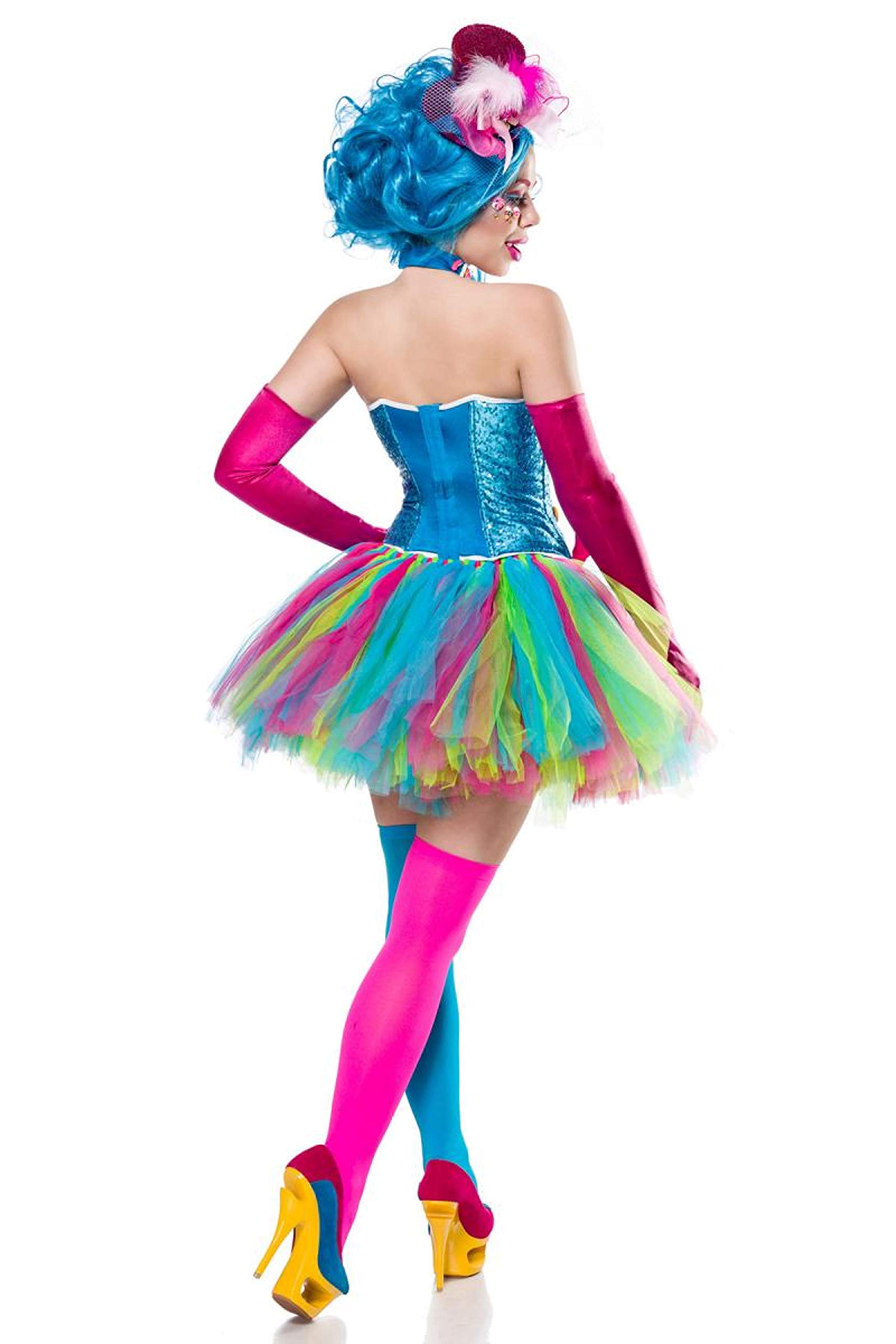 Generique - Candy Clown-Kostüm für Damen Bonbons bunt L (40)