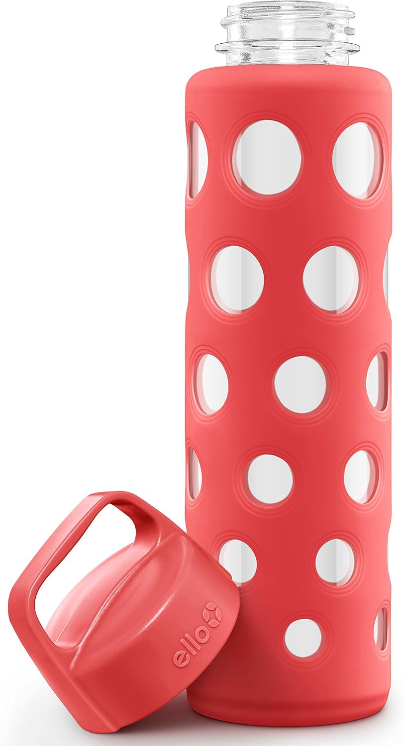 Ello Pure Glass Water Bottle with Silicone Sleeve
