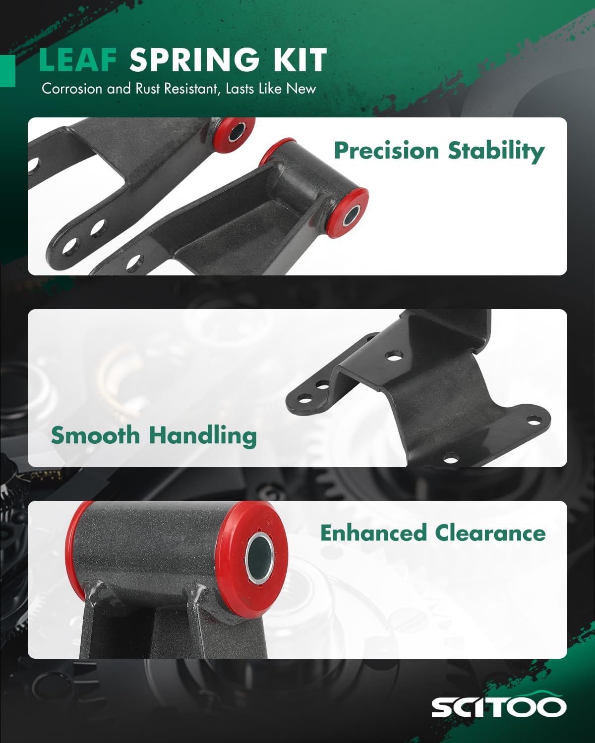 SCITOO Leaf Spring Lowering Kit 4" Drop Shackle+Hanger Rear Compatible With 1973-1987 For Chevy Gmc C10 Pick Up 2Wd Short Box LT101094