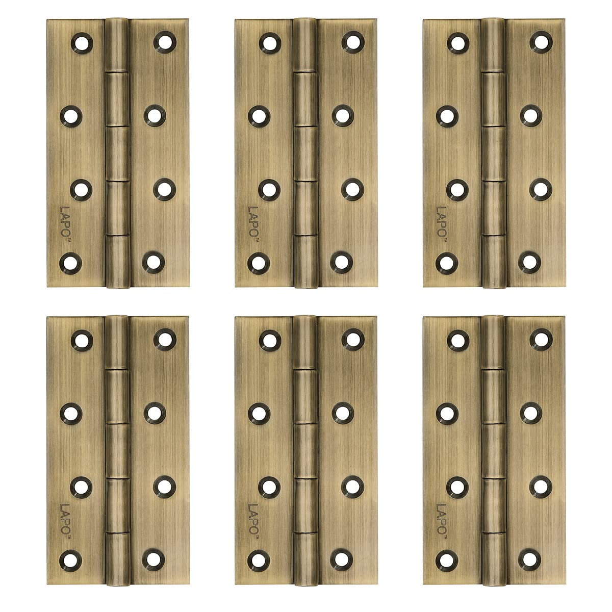 Sponsored Ad - 4 Inch x 14 Gauge Premium Stainless Steel Door Butt Hinges Soft Movement Kabza for Wardrobe and Cabinet Doors - (Pack of 6, Antique Finish)