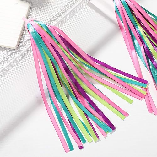 Miniatura 7 de BESPORTBLE Manillar de bicicleta Serpentinas coloridas para manillar de bicicleta, cintas para manillar, borlas para niños, bicicleta, portabebés,