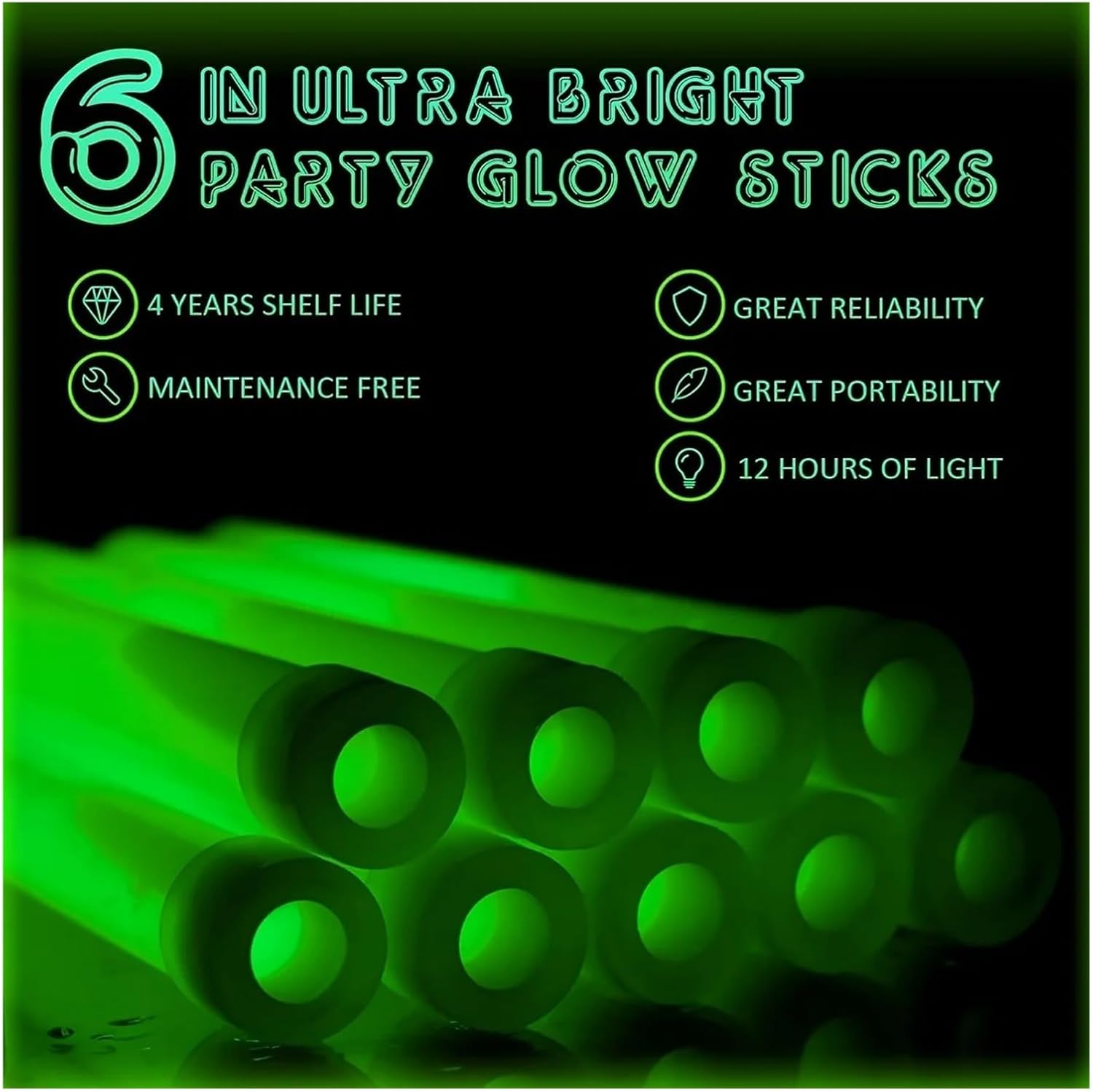 10/30PCS (15cm)Fluorescence Glow Stick Glow Light Sticks with Hook Outdoor Emergency Glow In The Dark Party Light Sticks New Year and Christmas party props(30pcs)