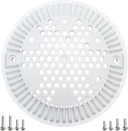 WG1048E 8 Inch White Pool Main Drain Cover Replacement Compatible with WG1048E for Suction and Dual Outlet Cover Replacement for pools