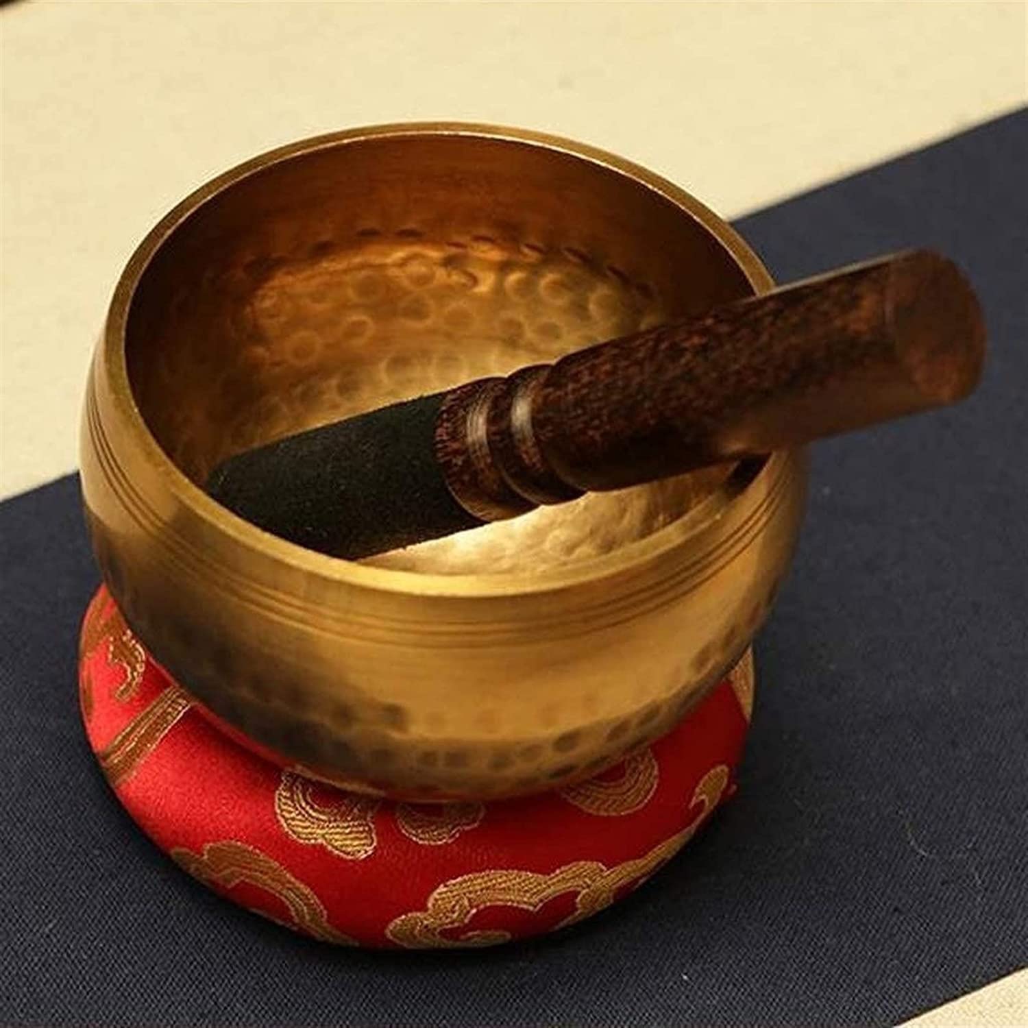 Set di Campane tibetane per Meditazione e Terapia del Suono con mazzuolo e Cuscino, realizzate a Mano in Nepal per Yoga, consapevolezza, guarigione dei Chakra e autoregolazione.