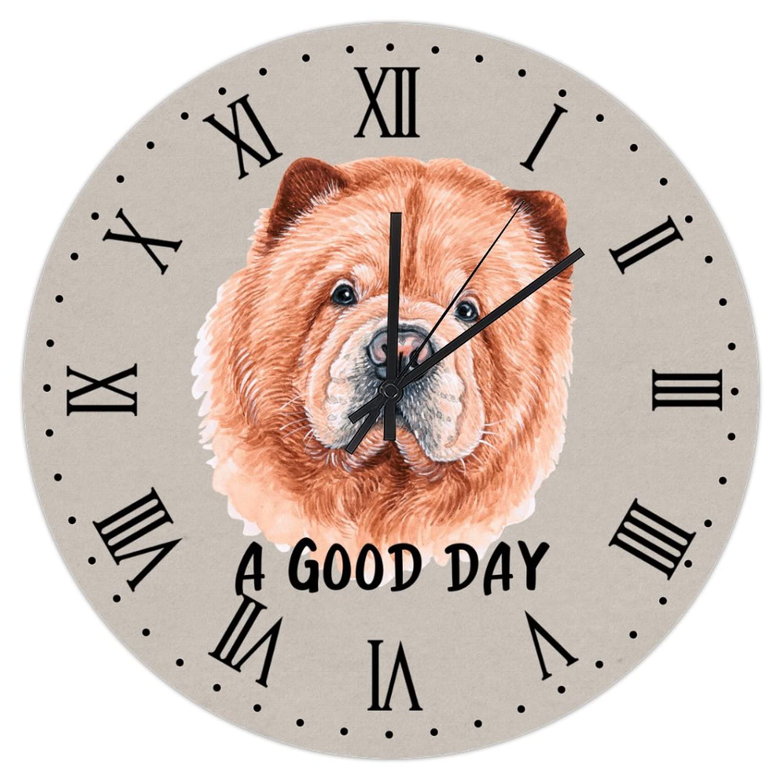 Horloge murale décorative Chow Chow, cadeau idéal style rétro