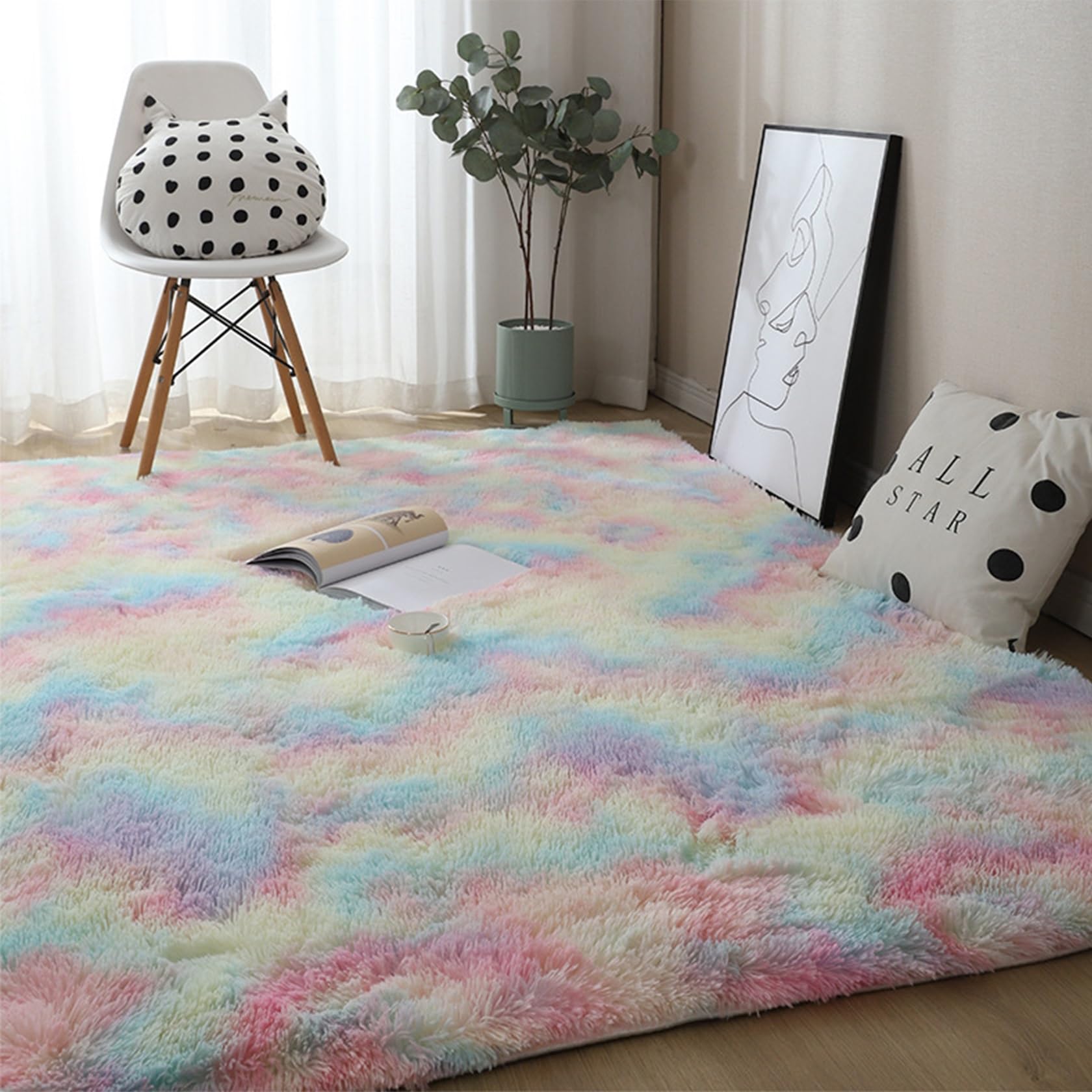 Tapis doux de chambre 100x170 cm moelleux pour un salon chaleureux
