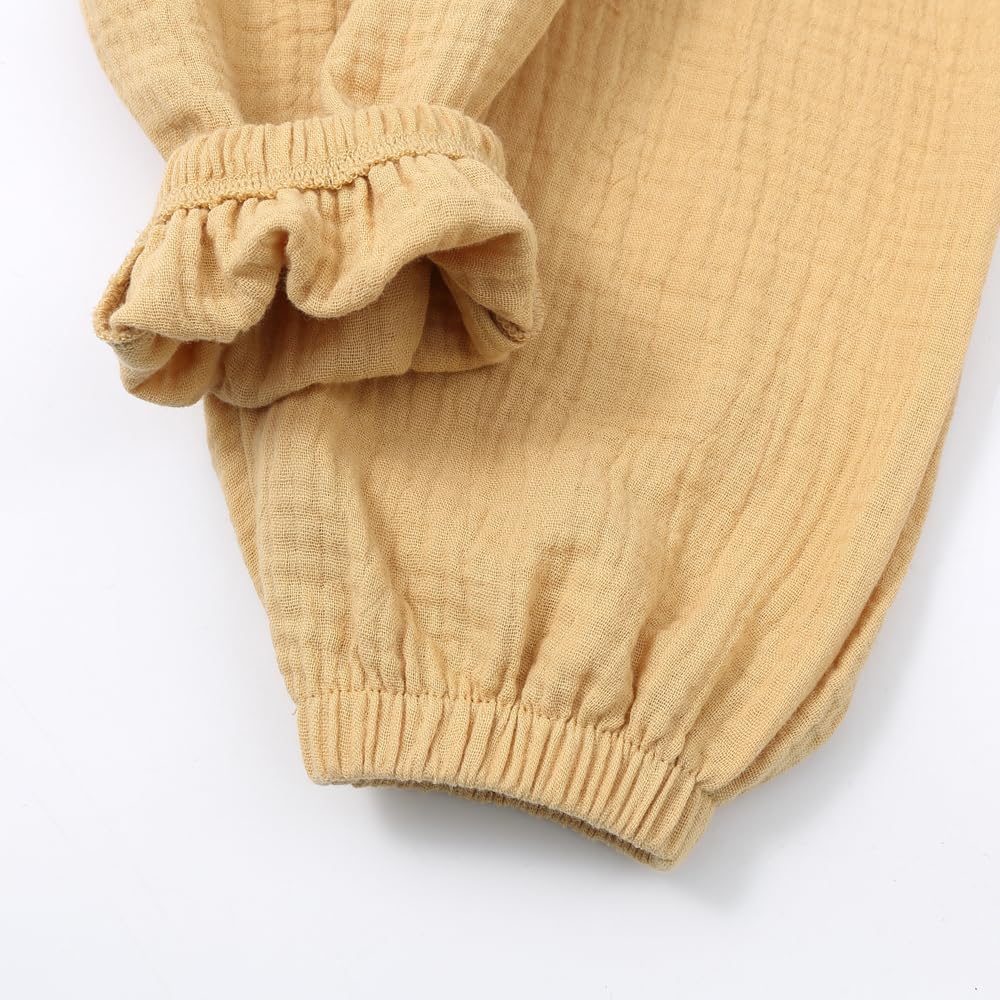GFQLONG 4 Pack Toddler Boys Girls Cotton Linen Plain Pants Harem Trousers Casual Basic Elastic Loose Summer Spring Bloomers - Image 4