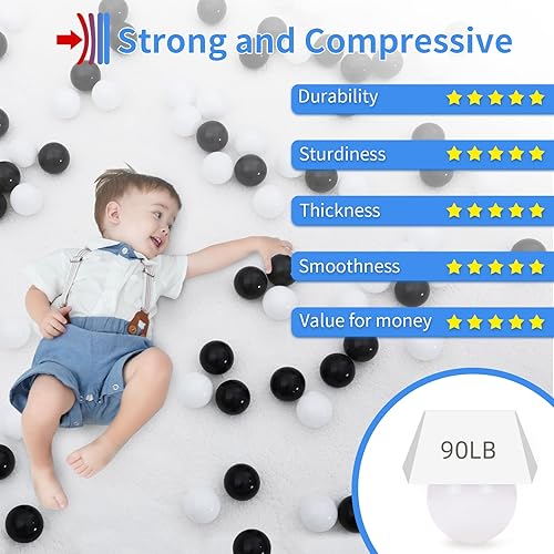 Vista 210 de STARBOLO Ball Pit Balls for Toddlers Phthalate Free BPA Free Non-Toxic Crush Proof Play Balls for Toddlers Kids Pool Playhouse Pack of 100 200 500