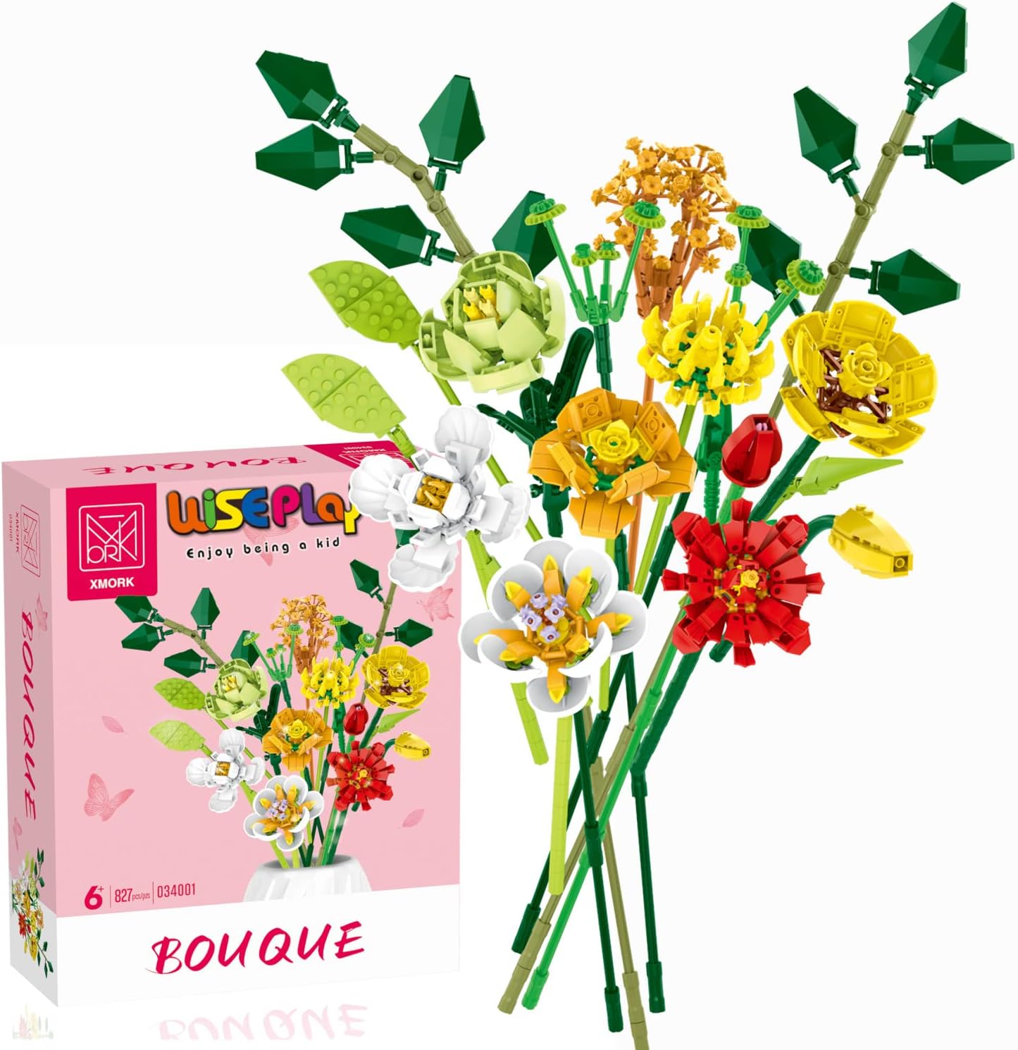 Flower Bouquet Building Set, 891PCS Creative DIY Flower Bouquet Set