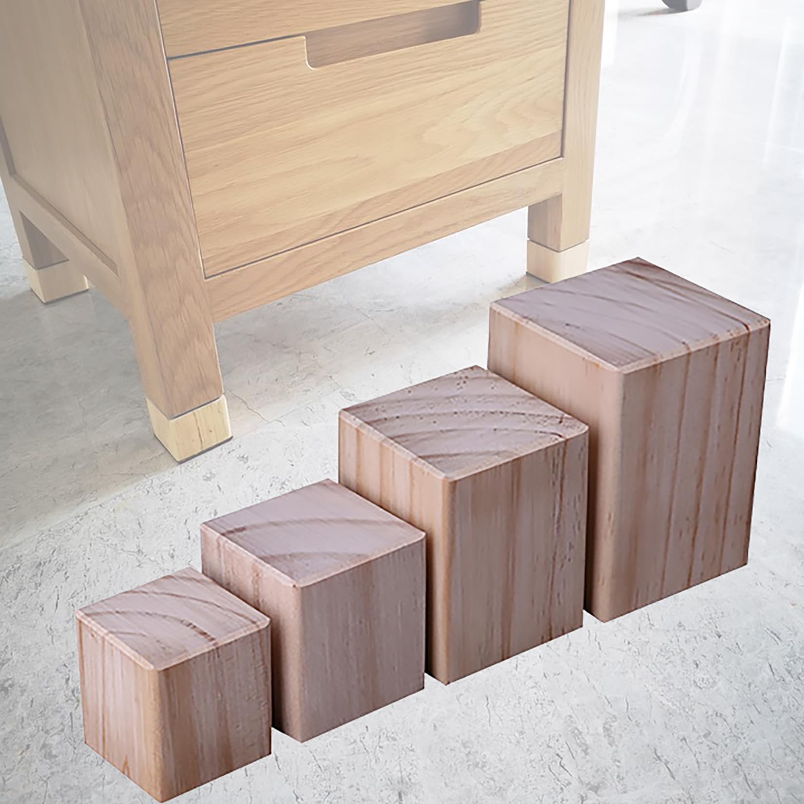 Elevador de Muebles de Madera,Patas para Sofas Elevadores para Camas Pies De Madera del Gabinete,para Estructura de Cama, Armario, Sofá,Set de 4