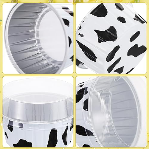 Miniatura 3 de Dandat 120 piezas de mini moldes para pan con tapas y cucharas, 60 moldes rectangulares de papel de aluminio de 7 onzas para hornear, 60 moldes