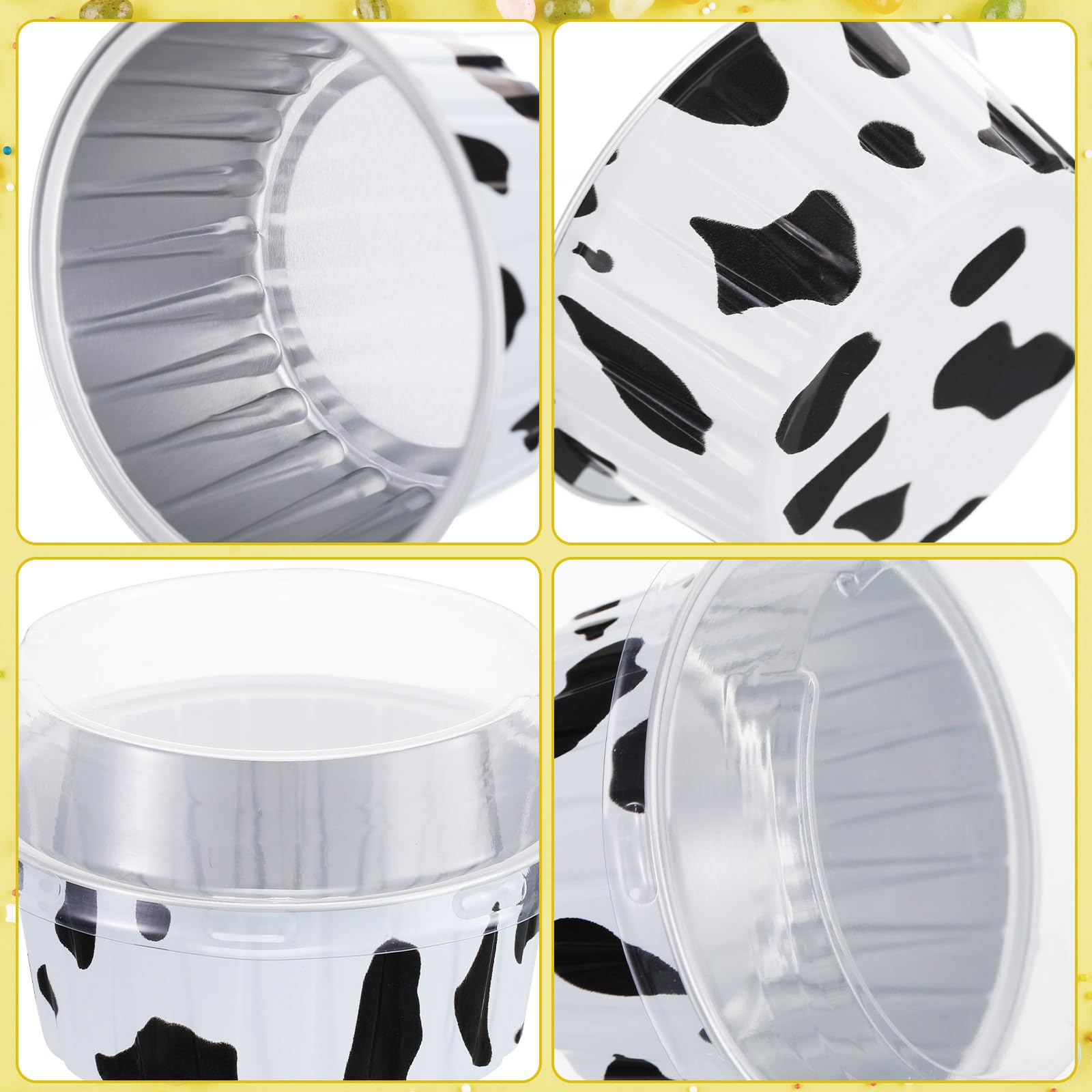 60 Pcs Mini Cake Pans With Lids - 6.8oz Rectangle Aluminum Foil Baking Cups, Disposable - View #5
