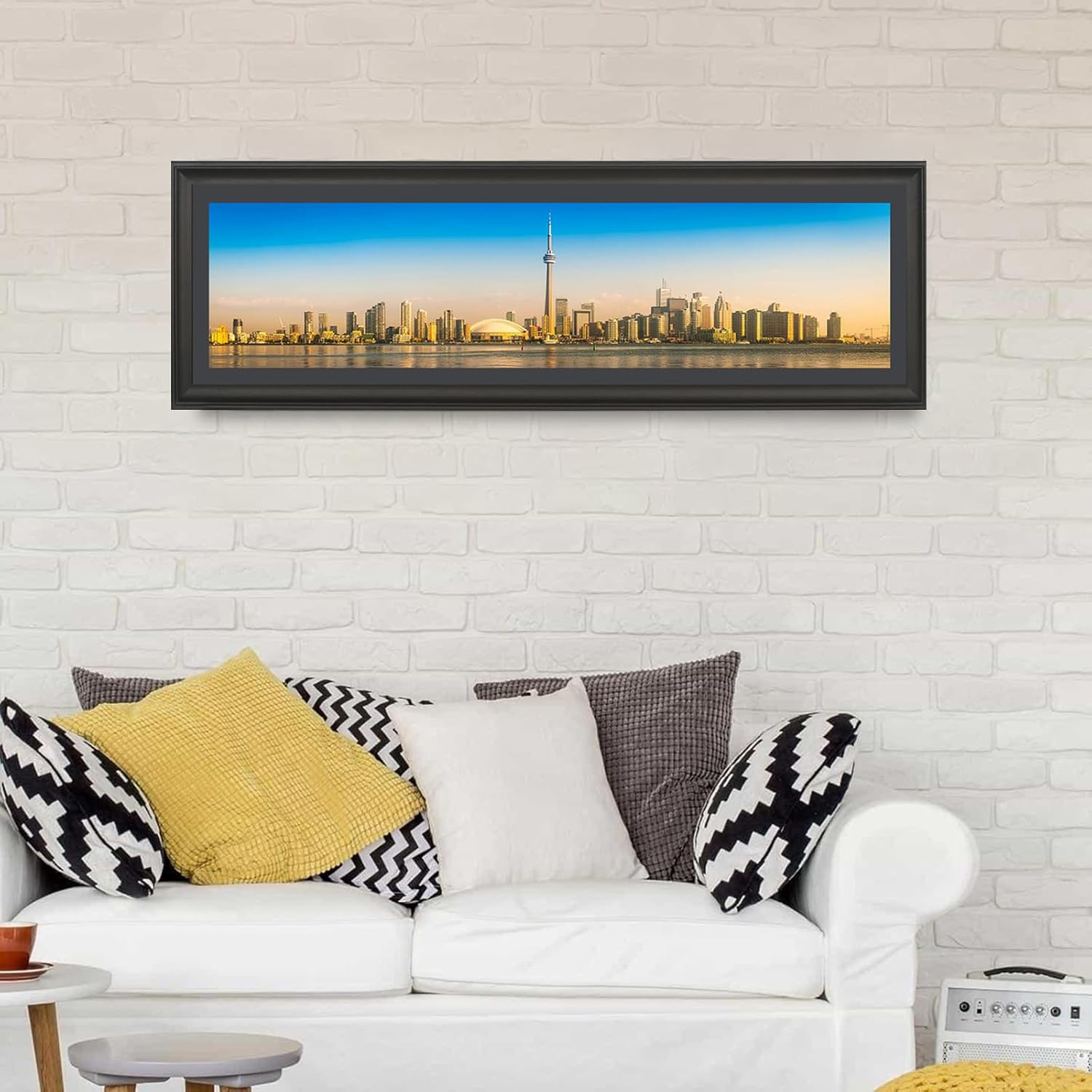 LTYHHK 8x24 Panoramic Picture Frames Solid Wood with 6x22 Black Mat, Displays 6x22 with Mat or 8x24 Inch without Mat, 8x24 Poster Frame 6x22Photo Frames Family Wall Black (L23B824B622)