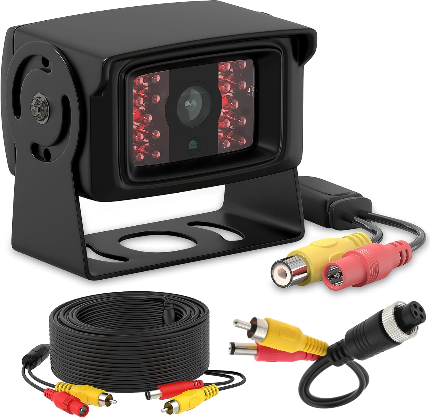 Heavy Duty Truck RCA Backup Camera with Night Vision, IP68 Waterproof & CCD Sensor - Rear View Camera for RV, Trailer, Bus, Van, Excavator - Includes RCA (CVBS) Cable