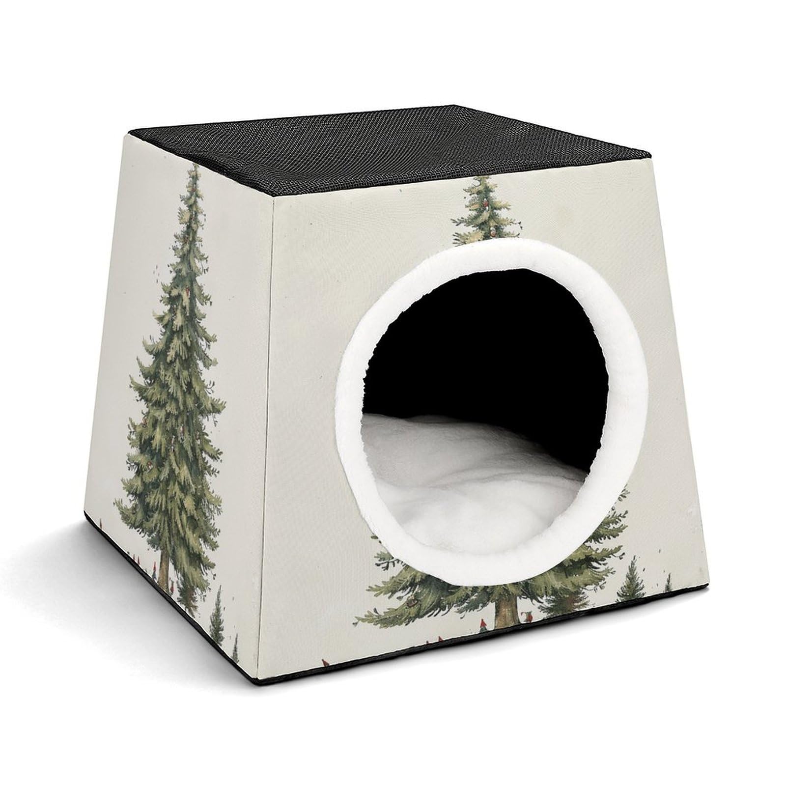 Cabane en pin pour animaux - Niche capsule chaude pour chats et chiens taille moyenne