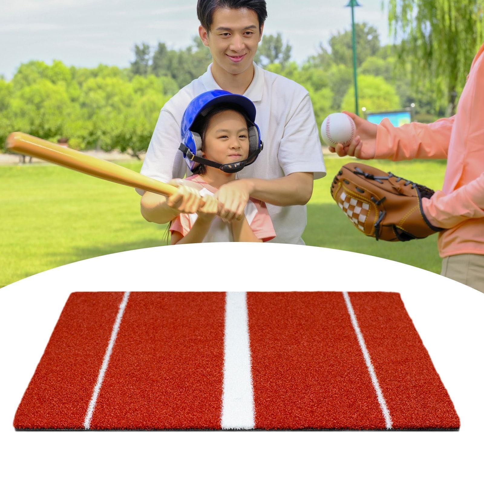 Menolana Golf Hitting Mat Golf Practice Mat Golf Gear Realistic Grass Portable Training Equipment Golf Mat for Indoor Yard Office Home, Red