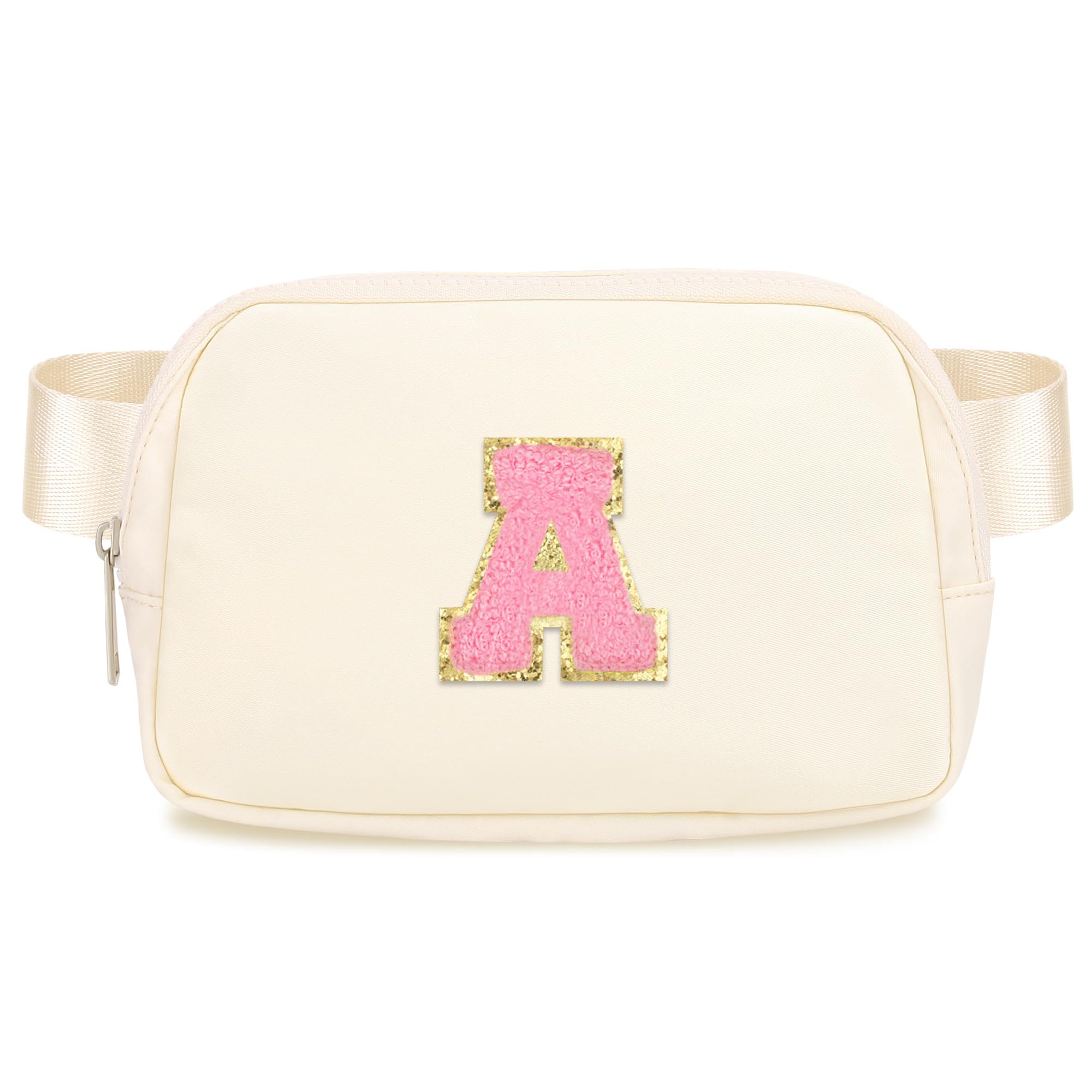Fanny Pack For Girls Birthday Christmas Gifts Idea For 4 5 6 7 8 9 10 11 12 13 Year Old Kids Cute Trendy Belt Bag Fashionable Waist Packs Crossbody Bag Initial Letter A Beige