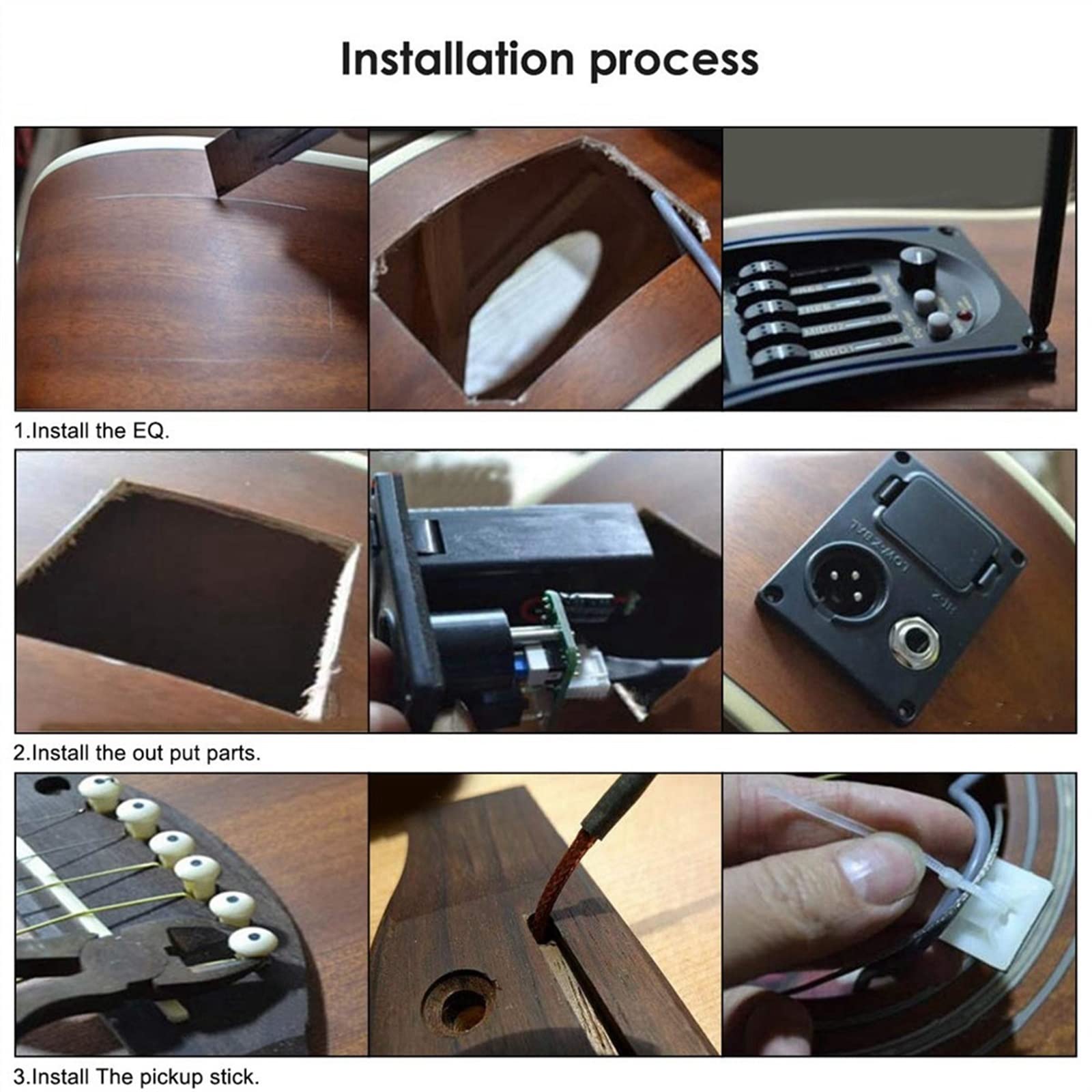 5-Band-EQ-Tonabnehmer Für Akustikgitarre Mit LCD-Bildschirm Und Mikrofon-Tonabnehmer Ersatzteile für Akustikgitarren