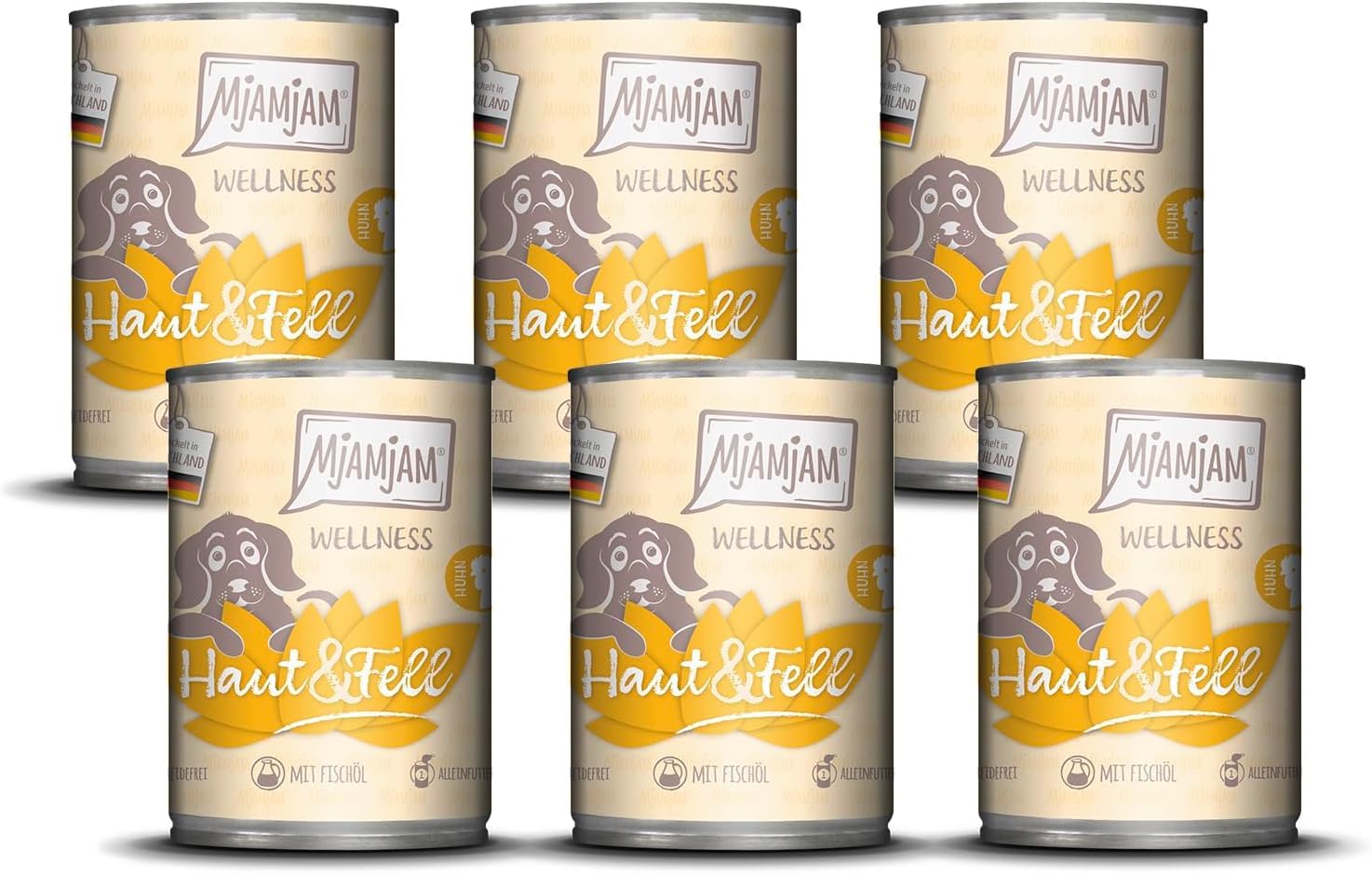 MjAMjAM - Premium wet food for dogs - Wellness - Skin & Coat - Chicken, 6 pack (6x400g), grain-free