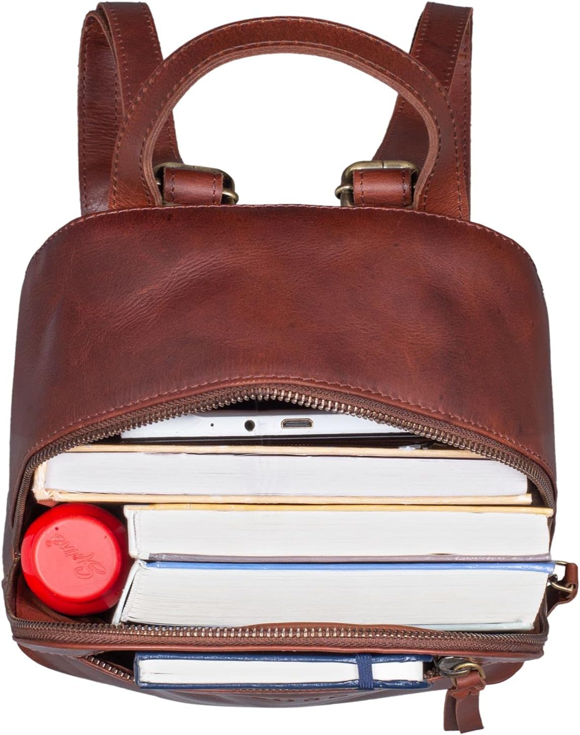 STILORD "Amira Womens Backpack Purse Leather Small Vintage Backpack Shoulder Hand-Bag Purse City Shopping Rucksack Daypack Genuine Leather Colour:Porto - Image 5