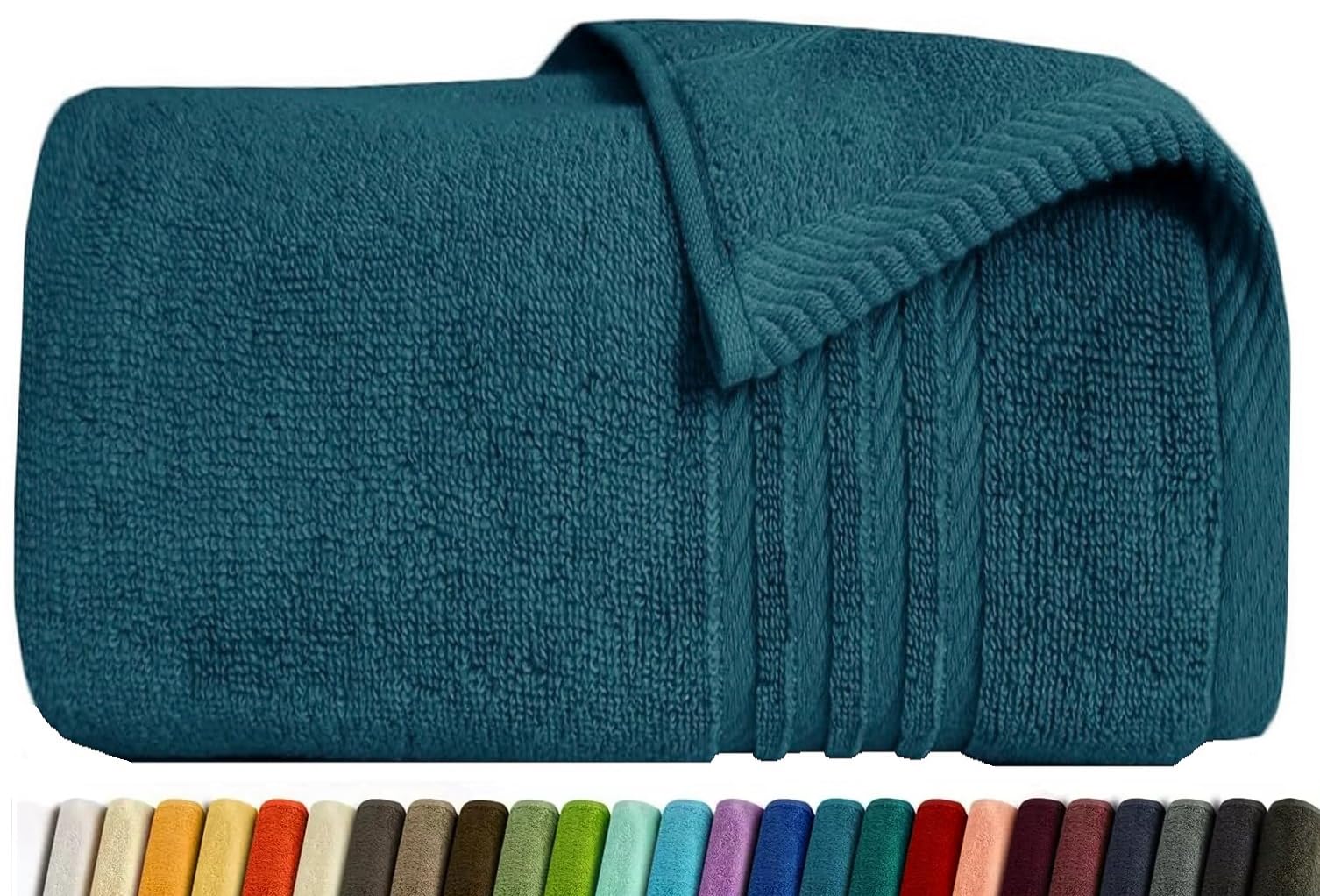EDB Large Bath Towel 100% Egyptian Cotton Super Soft Jumbo Bath Towels 70cm x 140cm, 500-GSM Highly Absorbent Bathroom Towels (Blue Lagoon, Bath Towel)