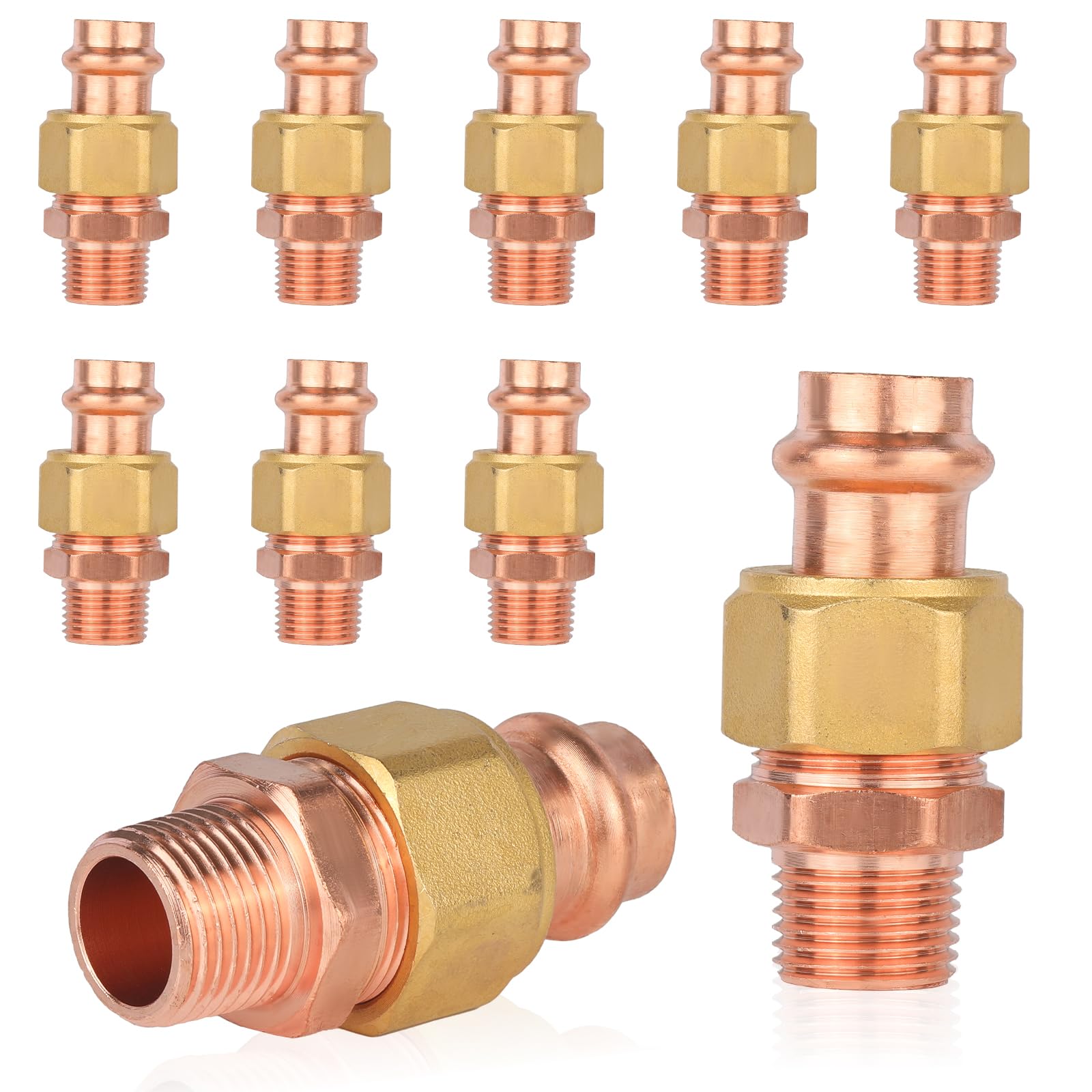 Conectores de unión de cobre sin soldadura de 1/2" macho para evitar fugas de agua