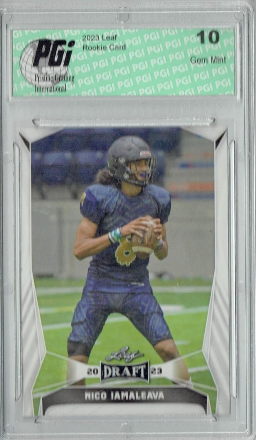 Nico Iamaleava 2023 Leaf Football #27 Rookie Card PGI 10 - Sports Memorabilia