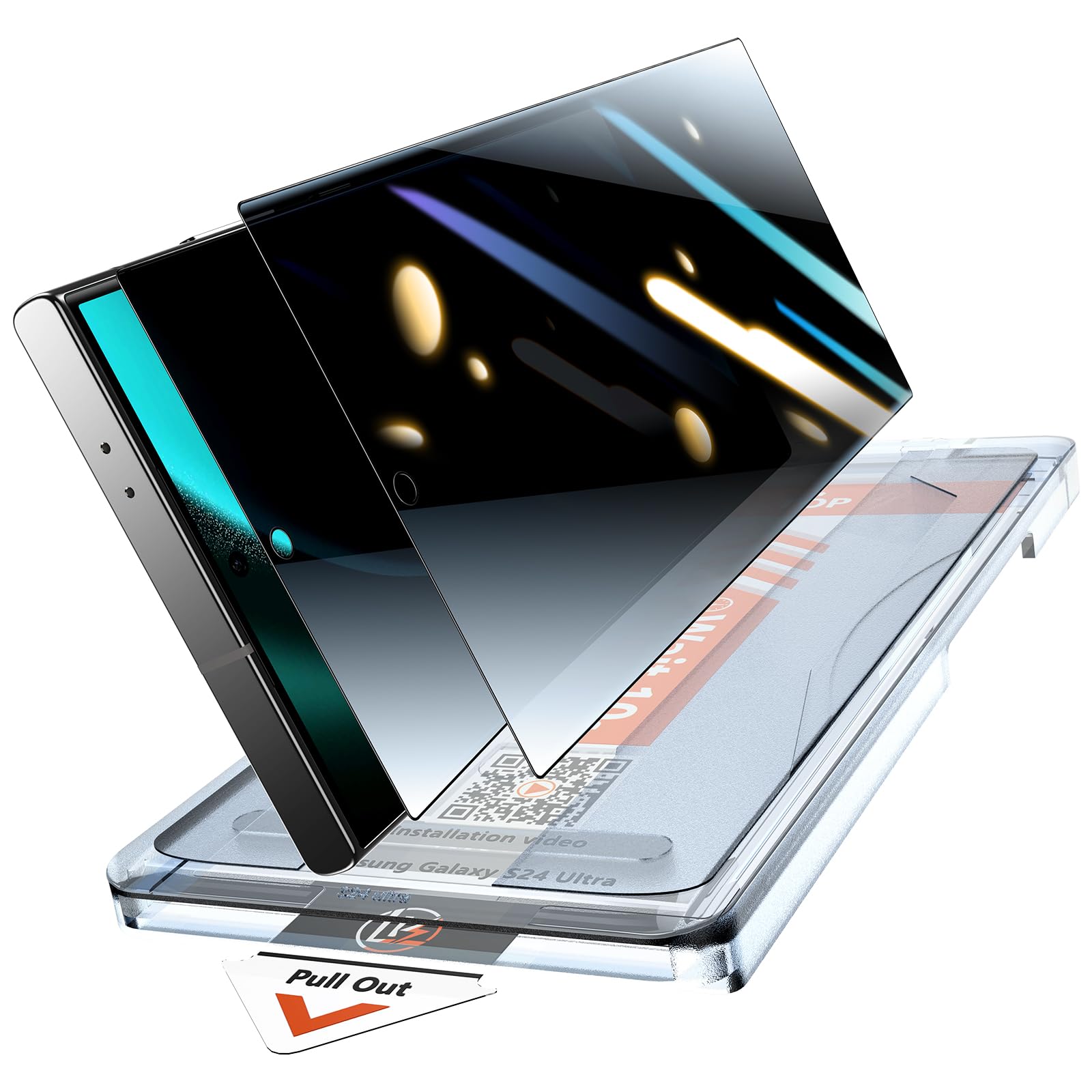 LK für Samsung Galaxy S25 Ultra Sichtschutz Panzer Schutz Glas, [Auto-Installation] Privacy Sichtschutzfolie [9H TOP Härte] Stoßfest Kratzfest Anti-Bläschen&Öl, Unterstützt Fingerabdruck-ID, 2 Stück