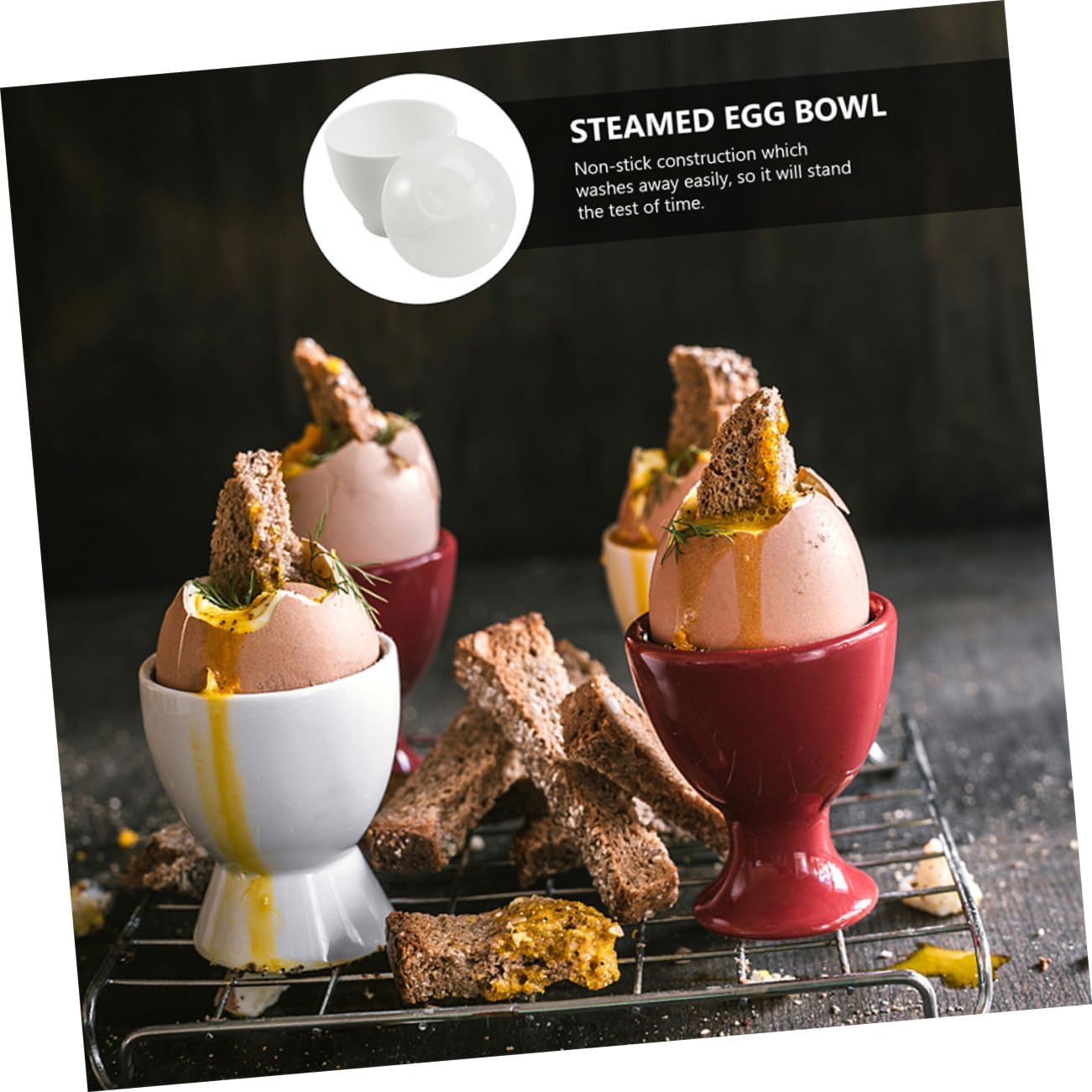 Garneck 10pcs Microwave Egg Cooker Cups Plastic Steaming Egg Holders for Home Use Suitable for Microwave Ovens