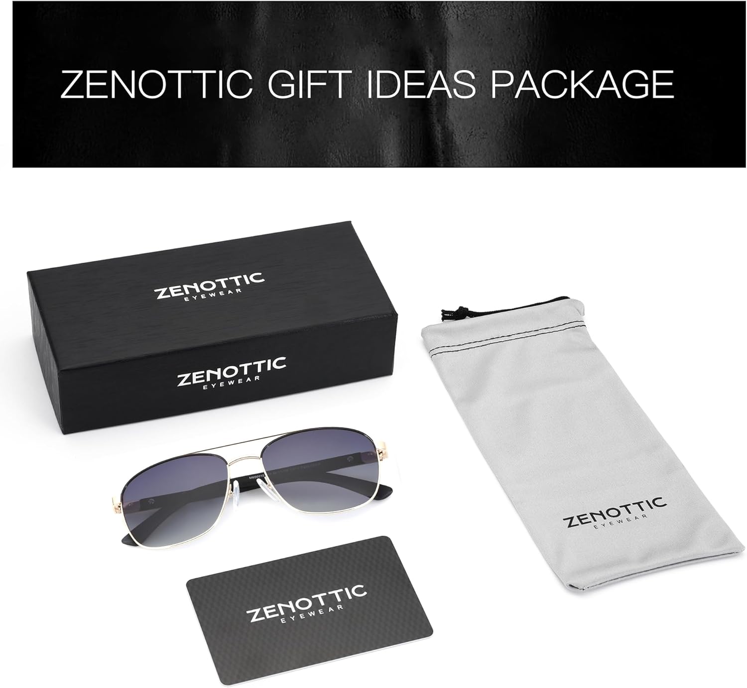 ZENOTTIC Aviator Wood Polarized Sunglasses for Men 100% UV Protection Fishing Driving Golf