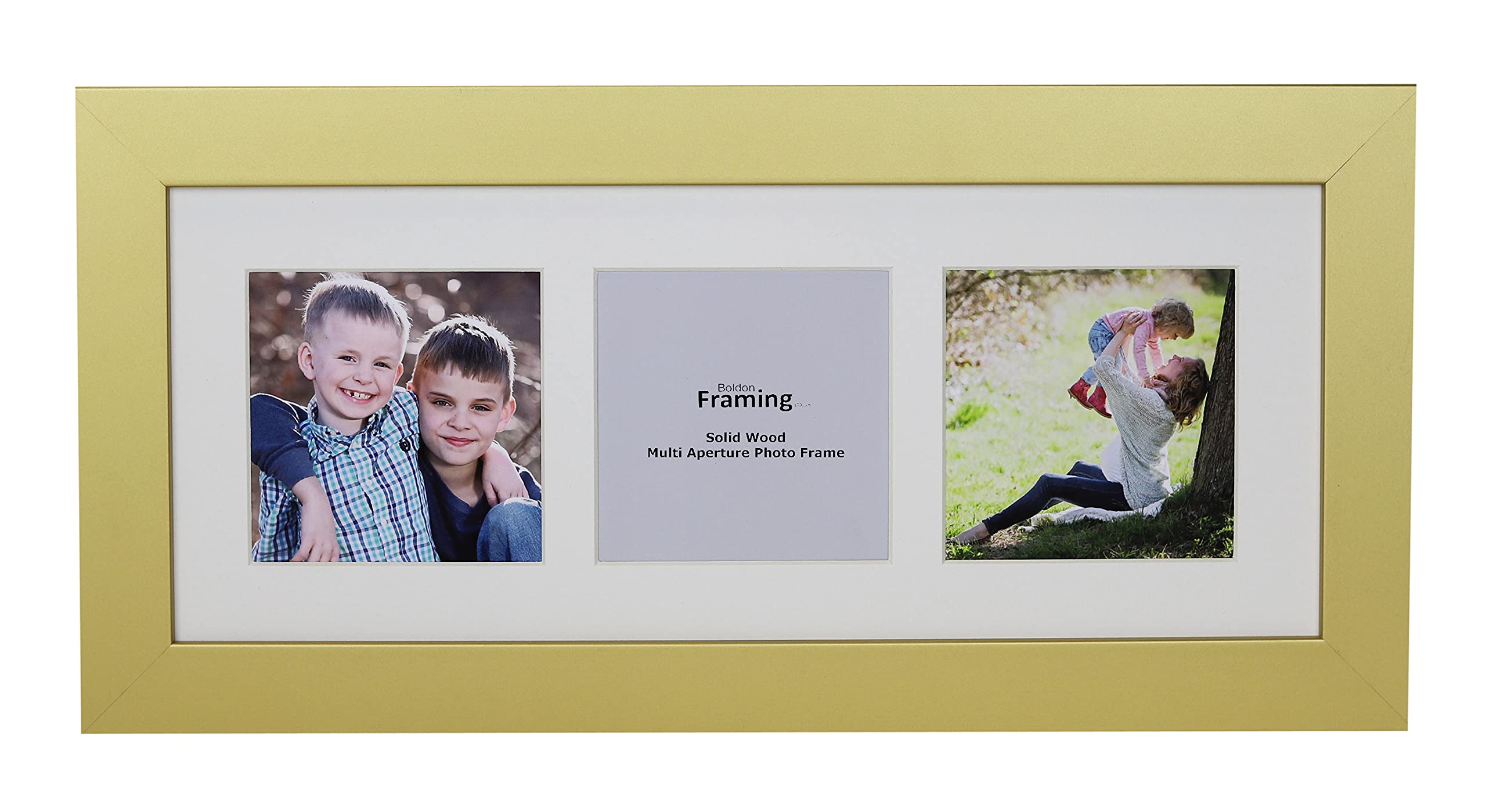 Boldon Framing REAL WOOD Square Multi Aperture Photo Picture Frame Instagram Wide Collage