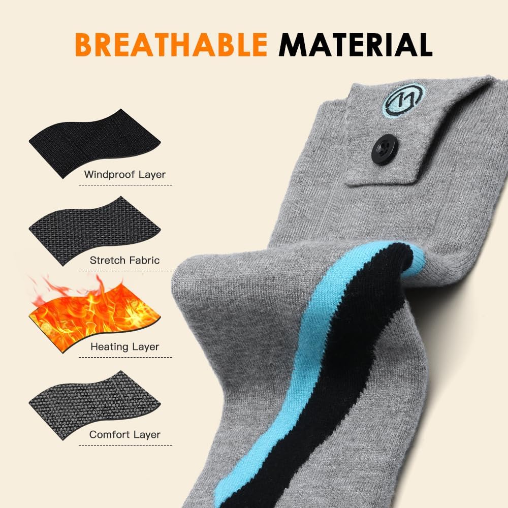 Heated Socks for Women Men APP Control Feet Warmer for Winter Sport Hunting Fishing Skiing Outdoor Work