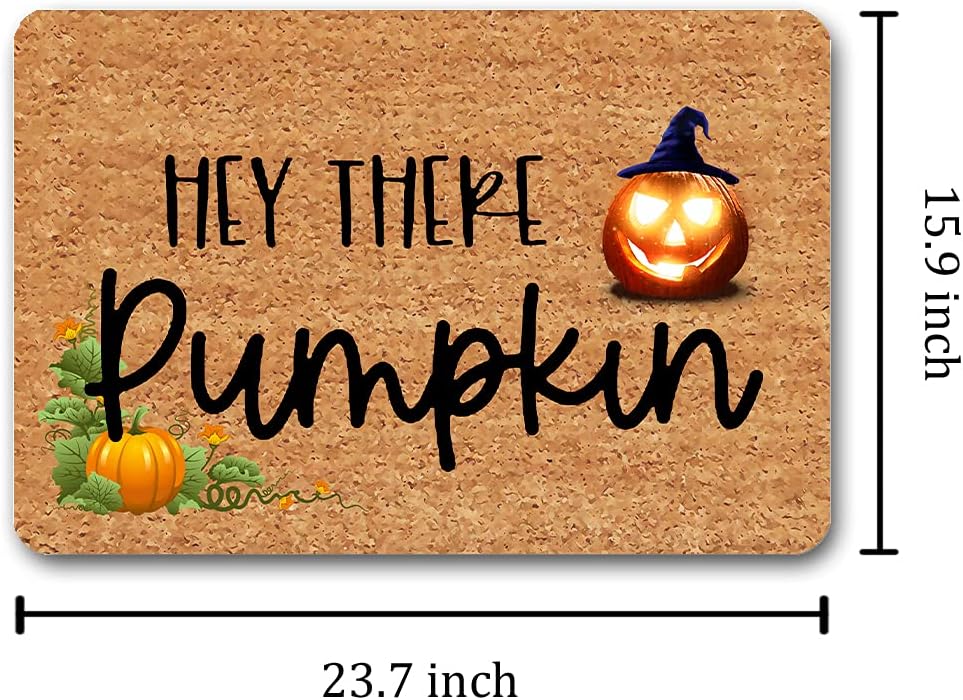Funny Welcome Entrance Way Indoor Door Mats for Front Porch Decor Hey There Pumpkin Doormat Fall Y‘all Doormat House Warming Gift Rug With Anti-Slip Rubber Back Novelty Prank Gift Mat(23.7 X 15.9 in)