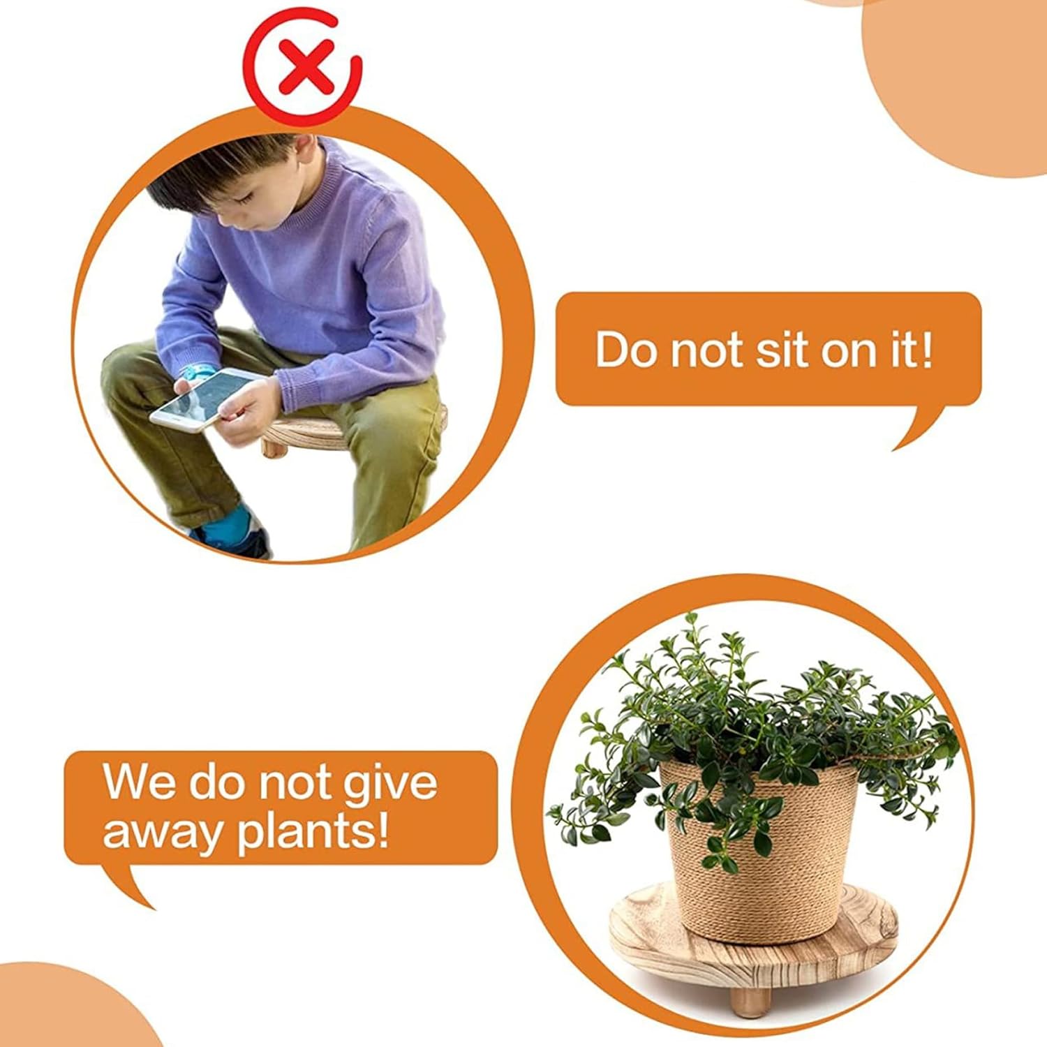 Plant Riser 6" Round Wooden Riser Small Plant Stands Indoor Flower Pot Holder Planter Stand Tray Decorative Wooden Cake Sta