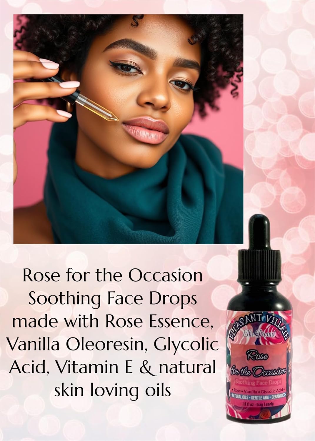 Rose for the Occasion Face Drops with Rose, Vanilla and Glycolic Acid Gentle Exfoliates
