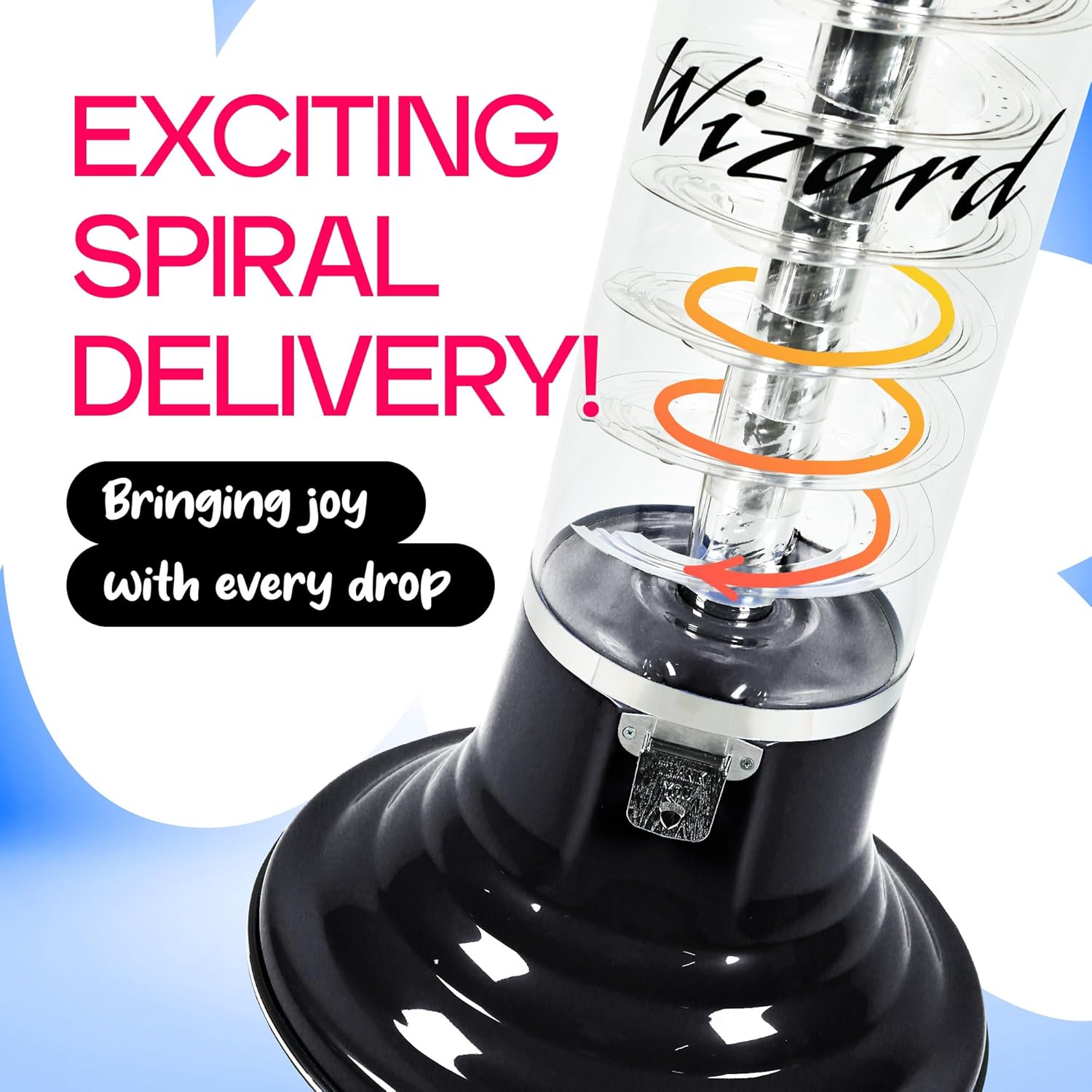Gumball Machine Original Spiral - 4`10" Height - Set Up for $0.25 - Dispenses 1” Gumballs - Spin & Drop Vending Machines for Kids - Bubble Gum Machine - Black