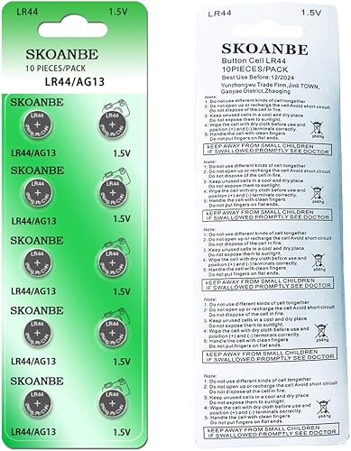 Miniatura 5 de SKOANBE 200PCS LR44 AG13 L1154C 303 357 D357H 1.5 voltios botón pilas de monedas