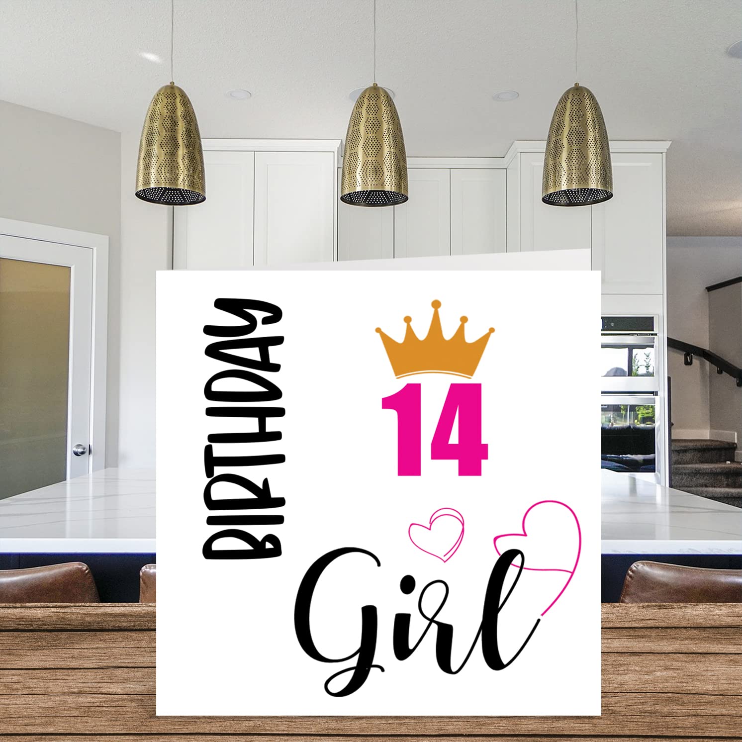 Carte D'anniversaire 14 Ans Pour Filles – Cartes D'anniversaire Pour Fille De 14 Ans, Quatorzième élégante Sœur, Amie, Nièce, Petite-fille, Cousine