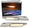 iJDMTOY F10 Style Large Chrome Plated Amber Full LED Sequential Blink Fender Turn Signal Side Marker Light Kit Compatible with BMW 1 3 5 Series X1, Replace OEM Sidemarker Lamps