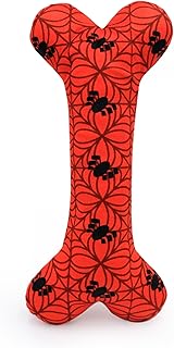 ZippyPaws Marvel Jigglerz - Durable Crinkle Dog Toy, Interactive Squeaky Toy for Boredom, Plush Stuffing-Free Puppy Toys - Spider-Man Bone