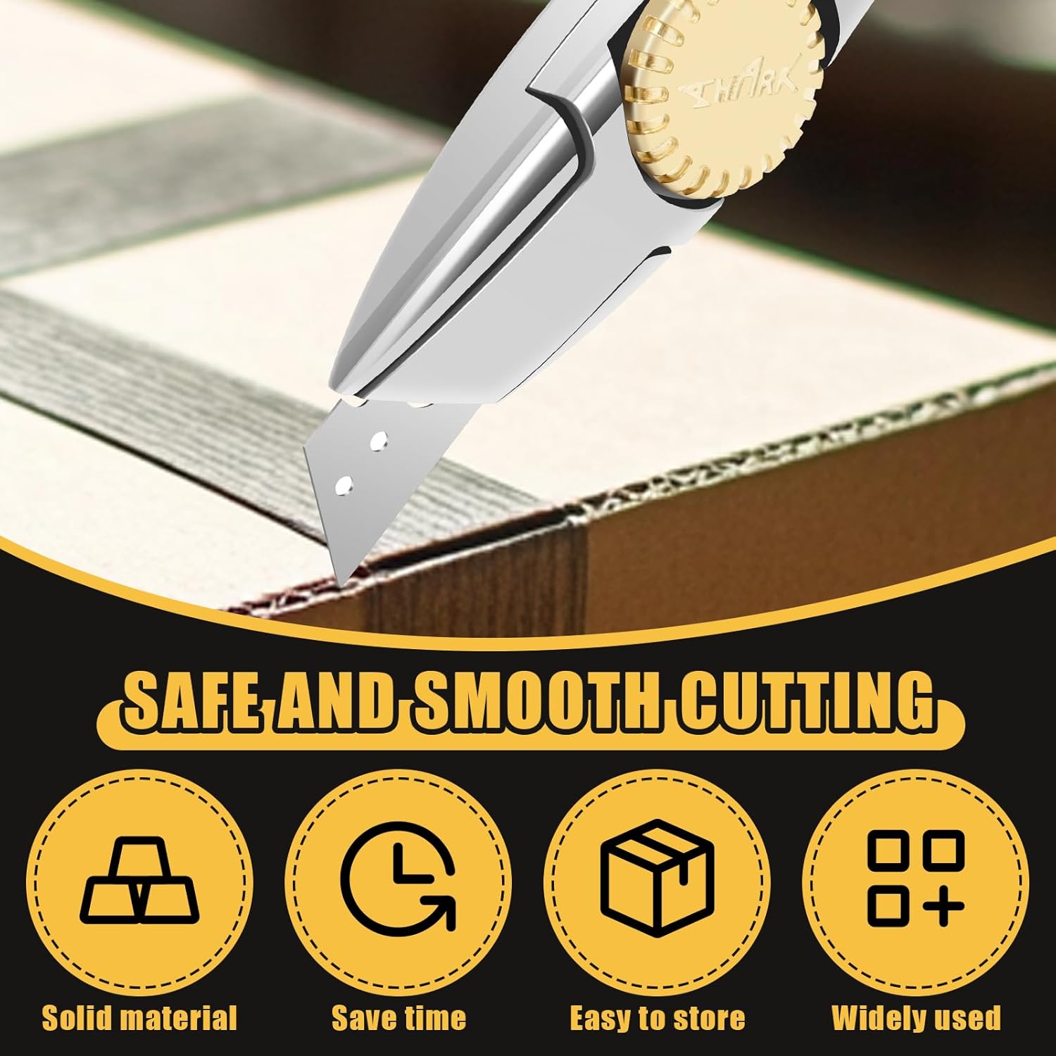 2 Pack Roofing Knife, Carpet Knife, Roofing Knives with Solid Brass Knob Double Notched Blade,Utility Cutter for Home Carpet Cardboard, Precision Cut