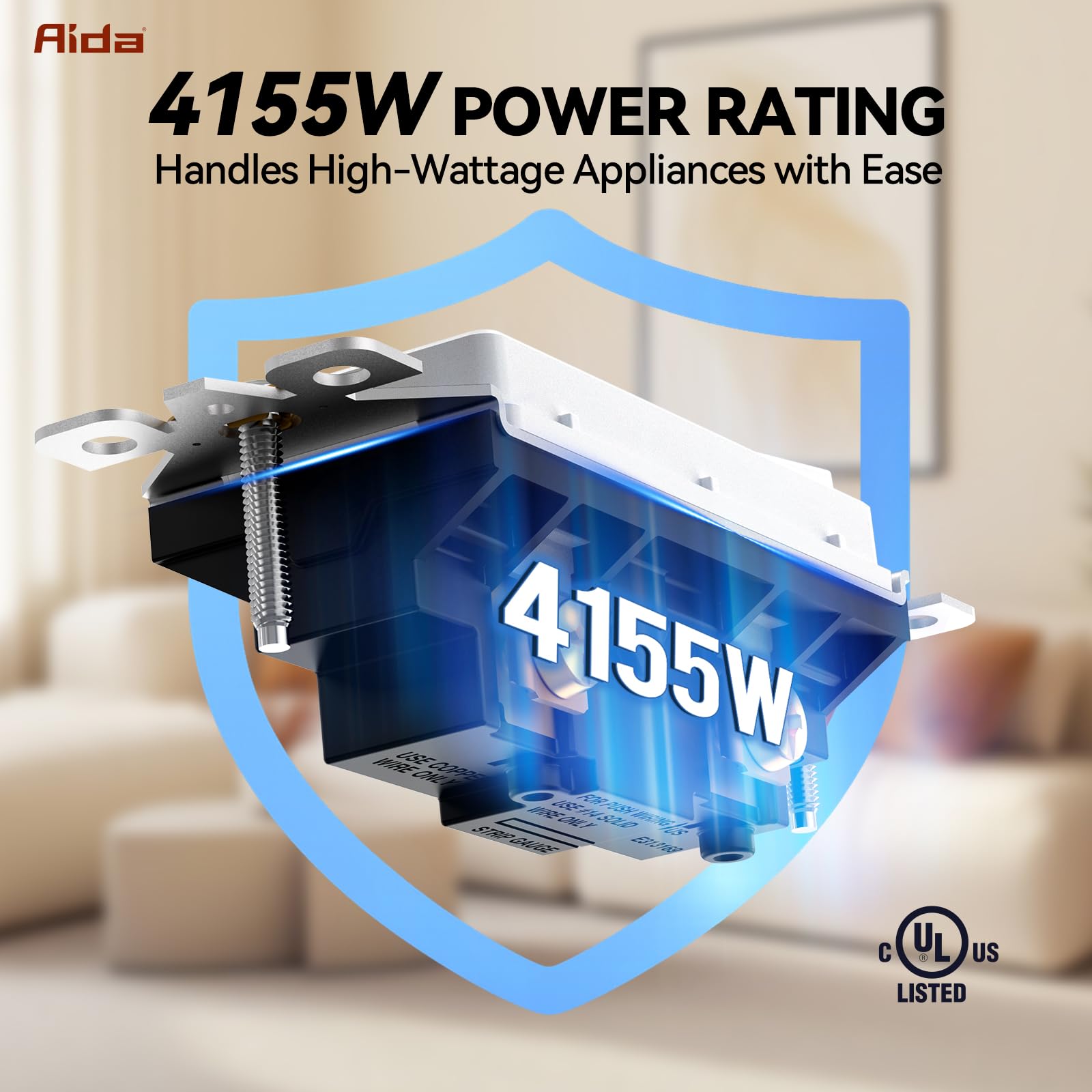 AIDA Interruptor de luz blanco mate de un solo polo con cubierta de placa de pared sin tornillos, 15 amperios, 120/277 V, repuesto de interruptor basculante de pala, interruptor de pared de encendido