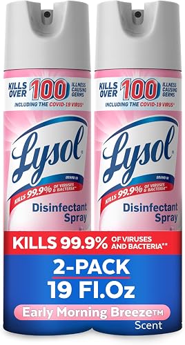 Lysol Disinfectant Spray, Sanitizer, Morning Breeze, 19 oz, 2 Pack
