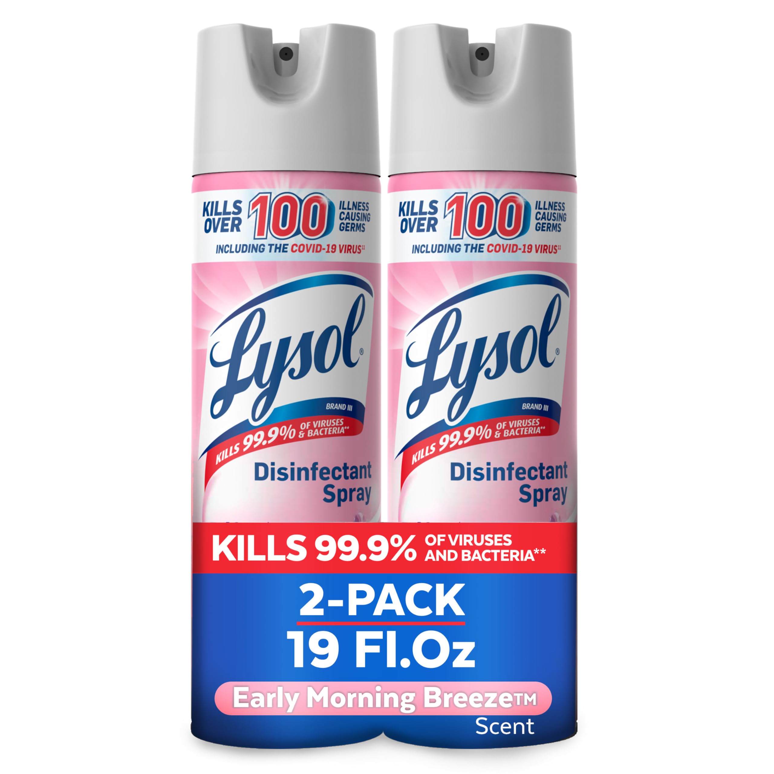Lysol Disinfectant Spray, Multi-Purpose Room Spray, Early Morning Breeze, 19 Fl Oz (2 Pack)