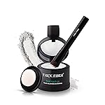 THICK FIBER Root Touch Up and Hair Loss Concealer Set - Water & Sweat Resistant Hairline Powder for Thinning Hair, Women - Includes Brush (White)