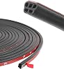 RACOONA 33 Feet Weather Stripping,Rubber Seal Strip,Car Accessories Self Adhesive 5-Hole Car Door Seal Strip,Automotive Weather Stripping,Universal Auto Weatherstrip,Fit for Cars,Trucks,RVs,Boats